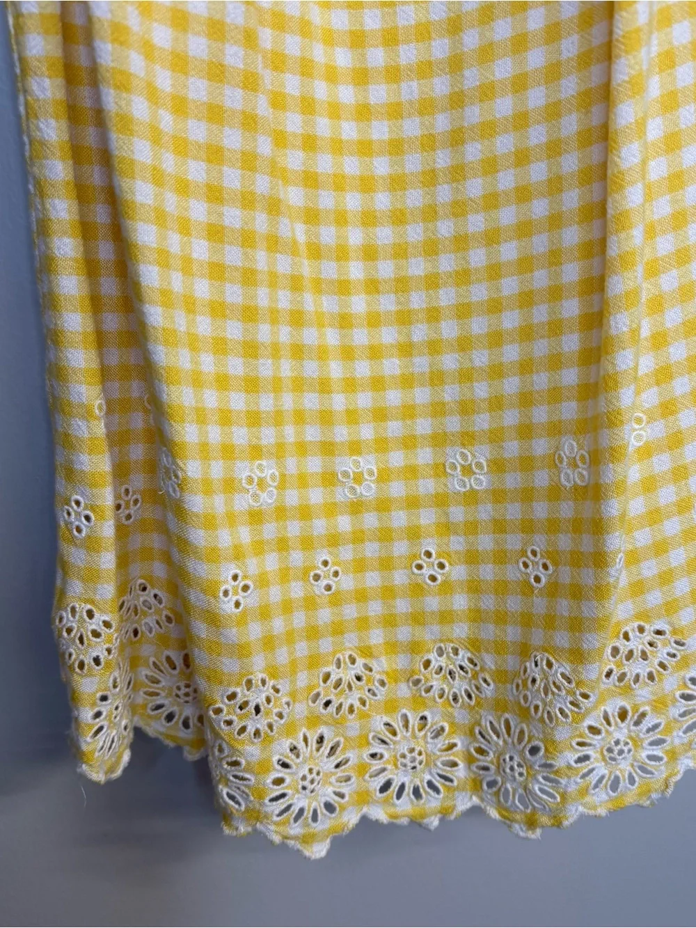 Yellow Gingham Ruffle Womens Dress
